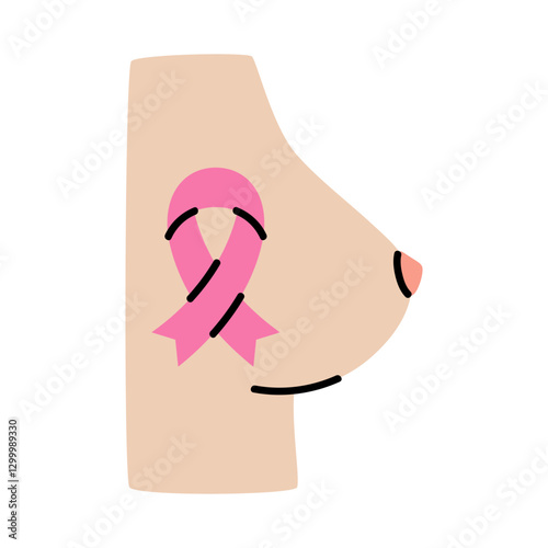 Pink Ribbon Awareness Illustration Design