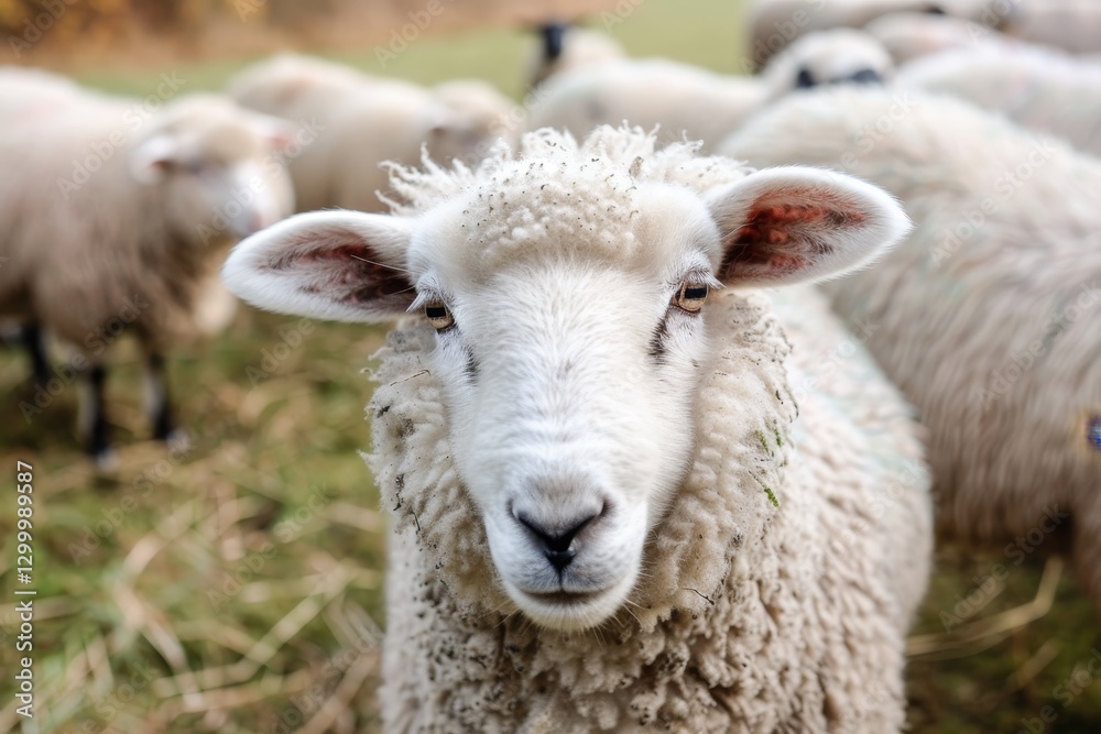 A close-up photo of a fluffy white sheep with a thick woolly coat gazing directly at the camera, A fluffy sheep with a thick woolly coat A close-up photo of a fluffy white sheep with a thick woolly coat gazing directly at the camera, A fluffy sheep with a thick woolly coat