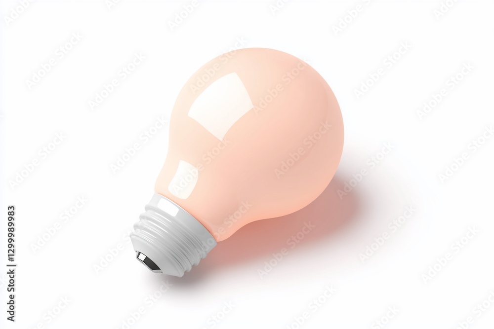 Peach-colored light bulb isolated on white background. Peach-colored light bulb isolated on white background.