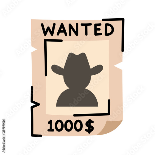 Wanted Poster with Cowboy Hat Silhouette Design