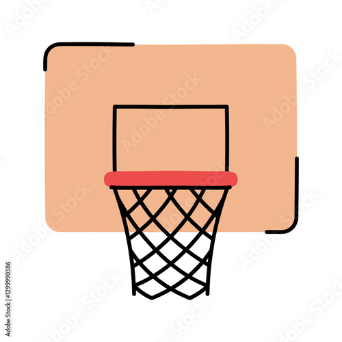 Simple Basketball Hoop Graphic for Creative Use
