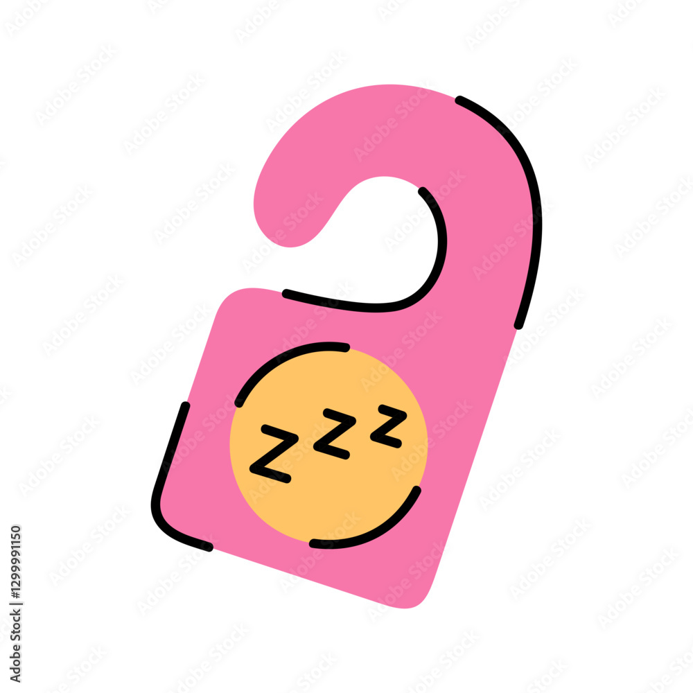 Bright Pink Sleep Door Hanger for Restful Nights Bright Pink Sleep Door Hanger for Restful Nights