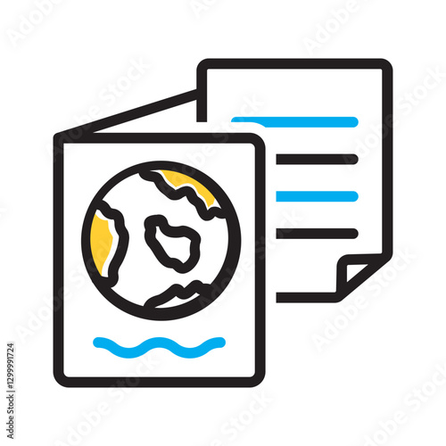 Vector multi color icon for Immigration documents