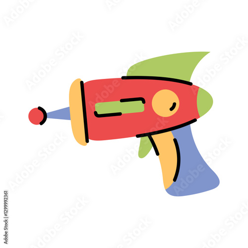 Colorful Toy Ray Gun with Retro Design