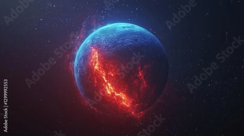 Wallpaper Mural Stunning Cosmic Scene of Planet Surrounded by Fiery Nebula Elements Torontodigital.ca