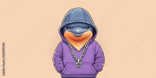 dolphin female human body lavender tracksuit streetwear