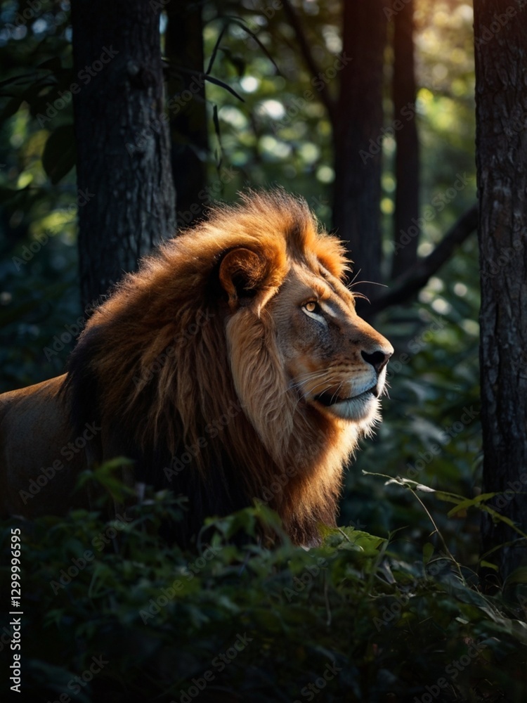 Naklejka premium the lion of the jungle 