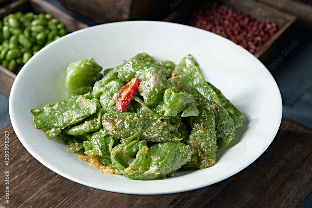 Deep-fried Bubbling Tiger Peppers with Minced Garlic Deep-fried Bubbling Tiger Peppers with Minced Garlic