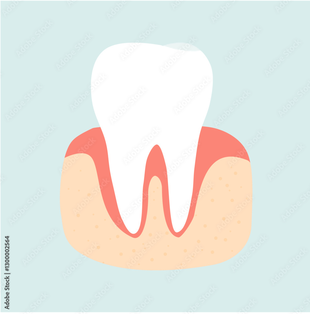Healthy Tooth and Dental Care Illustration Healthy Tooth and Dental Care Illustration