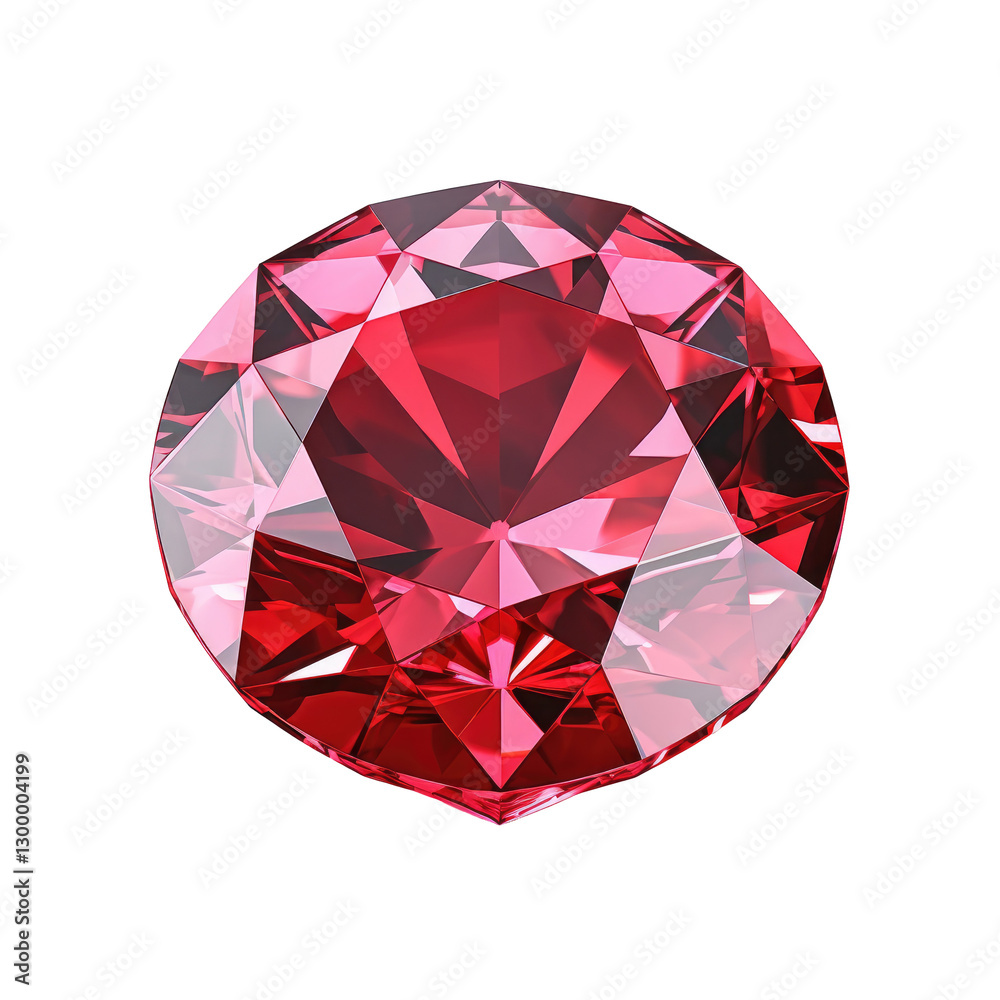 3D render shining red diamond jewel on transparent background 3D render shining red diamond jewel on transparent background