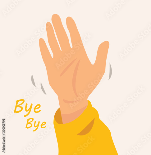 A welcoming hand gesture. The man waves his hand.