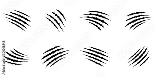 Animal Claw Scratch Mark Set Collection Illustration Vector