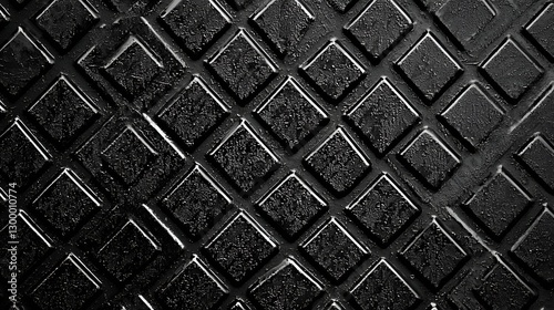 Abstract black diamond patterned metal plate