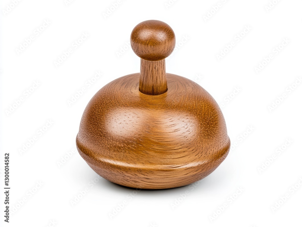 Dark Brown Wooden Massage Tool on White Background Dark Brown Wooden Massage Tool on White Background