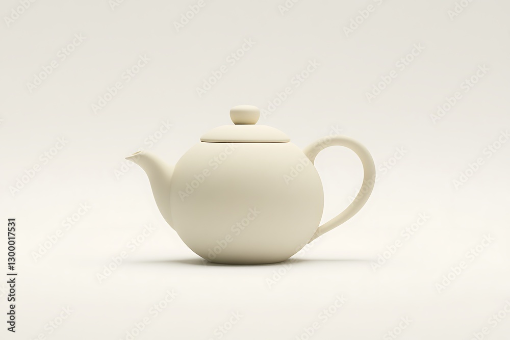 Elegant matte ceramic teapot isolated on clean white background for tea serving and presentation Elegant matte ceramic teapot isolated on clean white background for tea serving and presentation