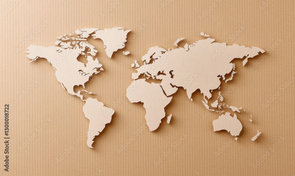 World Map on Cardboard World Map on Cardboard