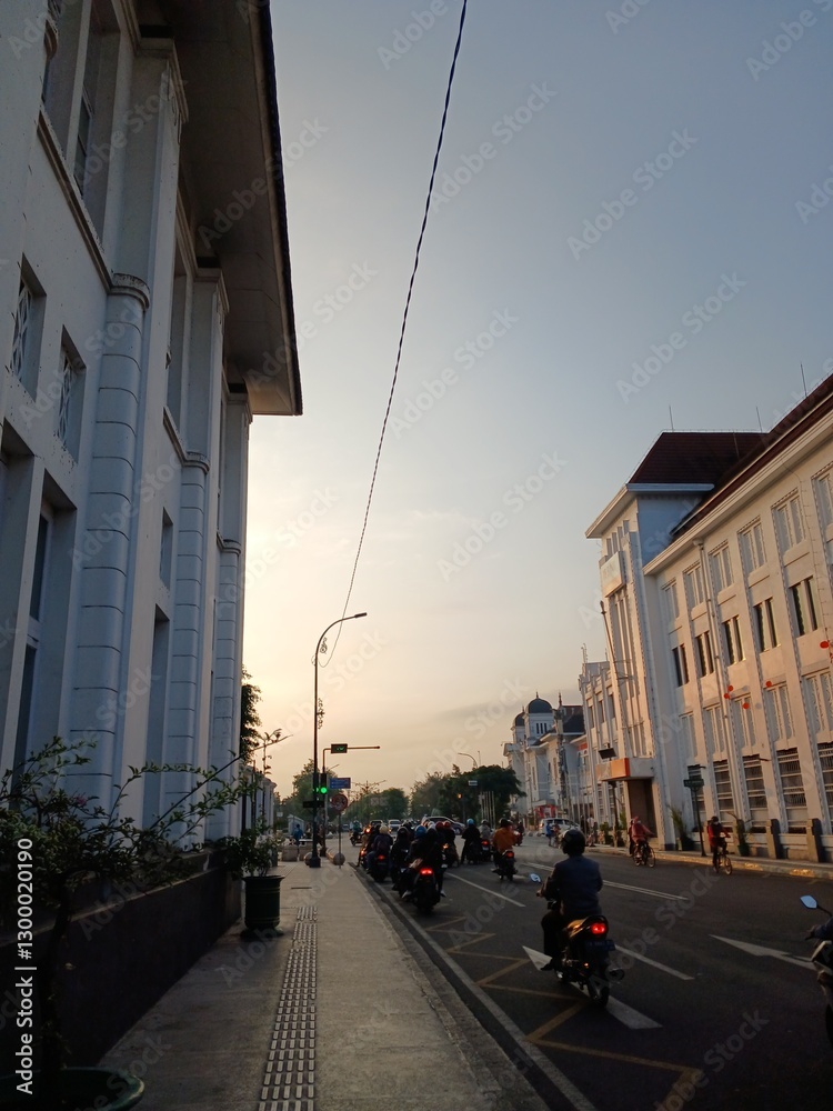 Naklejka premium street in the city