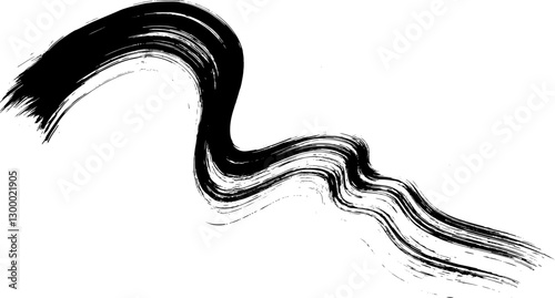 Thick Hand Drawn Brush Grunge Wave Stroke Texture