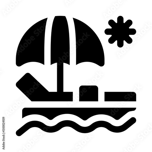Sunbed & Poolside Relaxation glyph icon