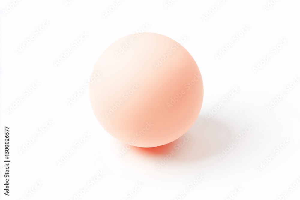 A single, pale peach sphere isolated on a white background, casting a subtle shadow. A single, pale peach sphere isolated on a white background, casting a subtle shadow.