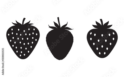strawberry silhouette vector