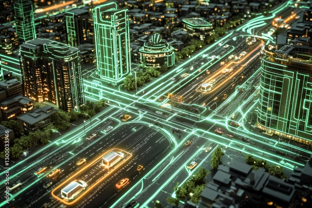 Illustrating the interaction between vehicles, buildings, and people in urban environments. Illustrating the interaction between vehicles, buildings, and people in urban environments.