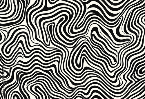 abstract black and white pattern with irregular thick lines creating chaotic organic visual texture