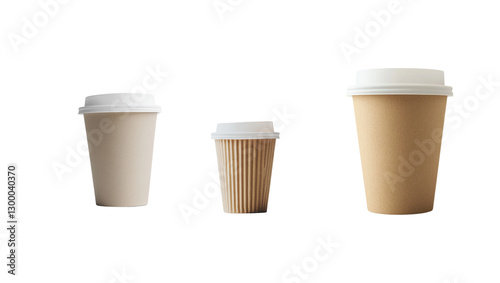 Wallpaper Mural Photo of empty cardboard glass with white lid isolated on white background.
 Torontodigital.ca