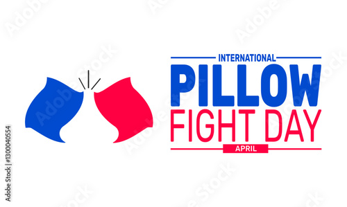 International Pillow Fight Day.  Holiday concept. suitable for placard, background,Greeting Card, Poster design template 
with text inscription, standard Social Media Post.