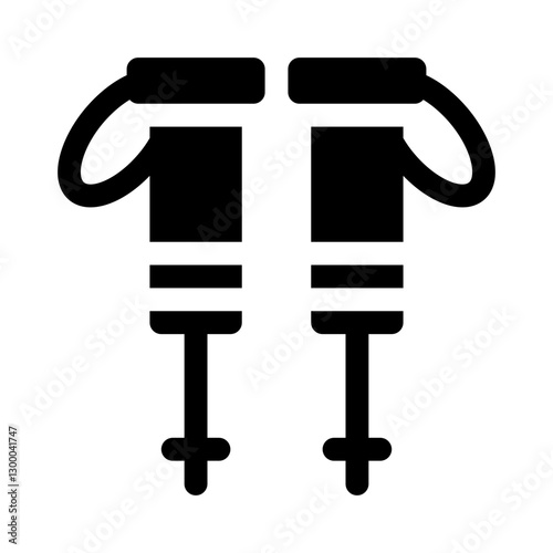 Walking Stick & Trekking Poles glyph icon