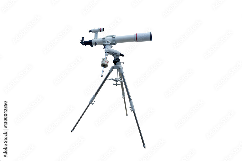 Refracting telescope isolated on white background. Refracting telescope isolated on white background.