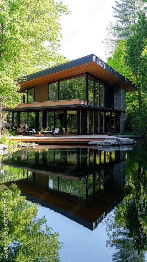 Modern House by the Pond