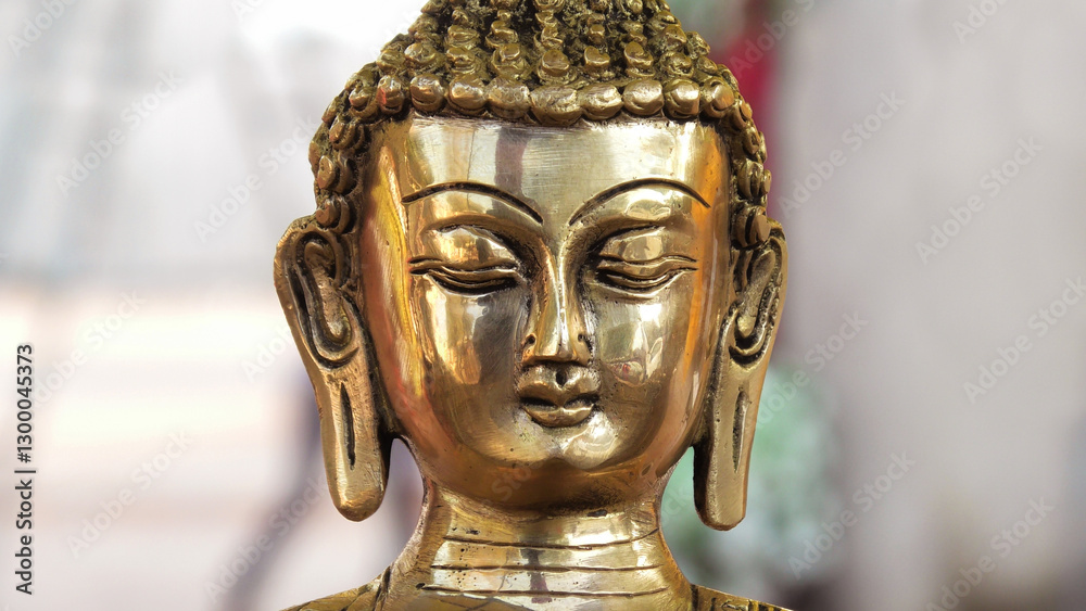 Closeup of statue of Buddha displayed in an antique shop Closeup of statue of Buddha displayed in an antique shop