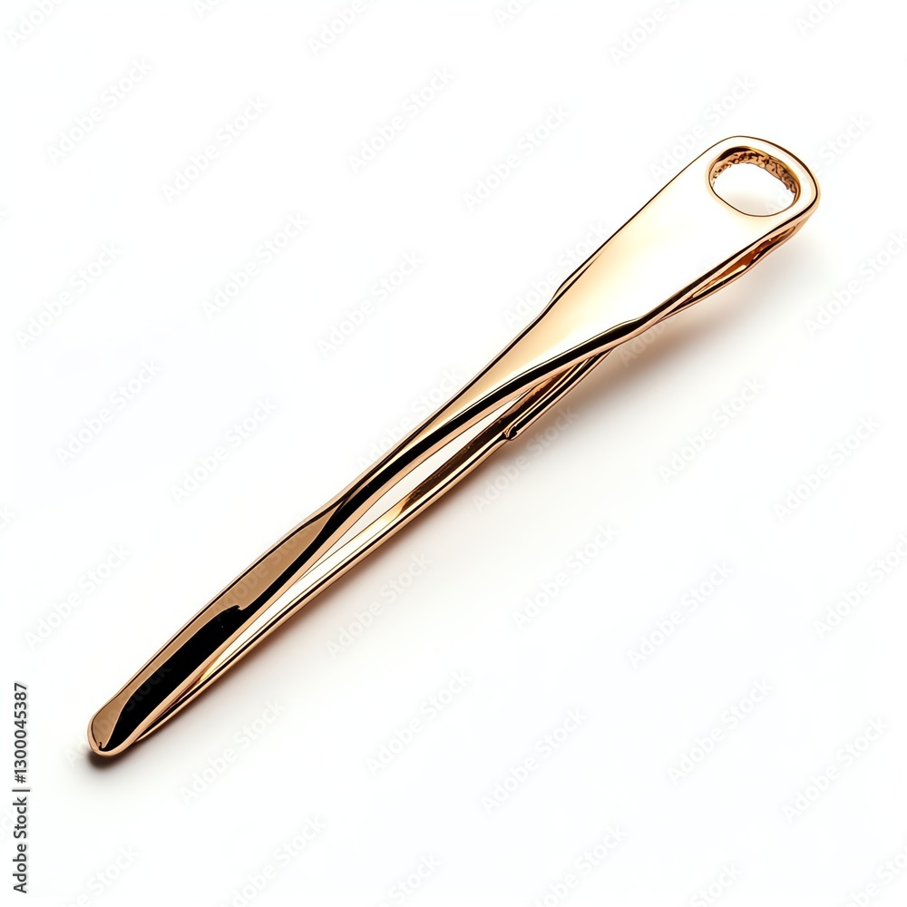Elegant gold tie clip isolated on a white background, perfect for formal attire. Elegant gold tie clip isolated on a white background, perfect for formal attire.