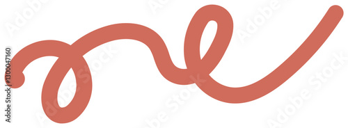 抽象的な赤いラインのベクターイラストセット。手書き風の曲線とループ。