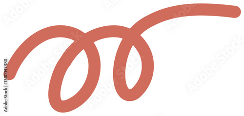 抽象的な赤いラインのベクターイラストセット。手書き風の曲線とループ。