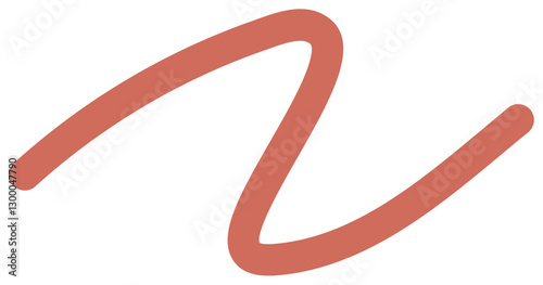 抽象的な赤いラインのベクターイラストセット。手書き風の曲線とループ。