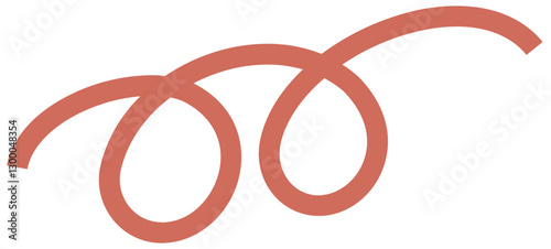 抽象的な赤いラインのベクターイラストセット。手書き風の曲線とループ。