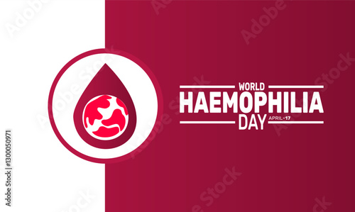 World Haemophilia Day. Holiday concept. suitable for placard, background,Greeting Card, Poster design template 
with text inscription, standard Social Media Post.