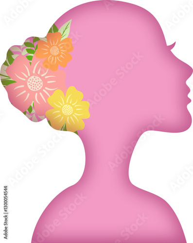 Women's Day Silhouette With Floral