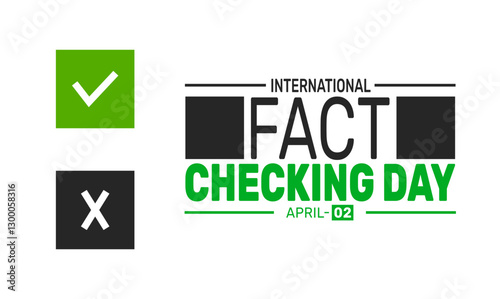 International Fact Checking Day. Silly face emotion with tongue sticking. funny prank concept Poster or banner design illustration. suitable for, background,Greeting Card, standard Social Media Post.