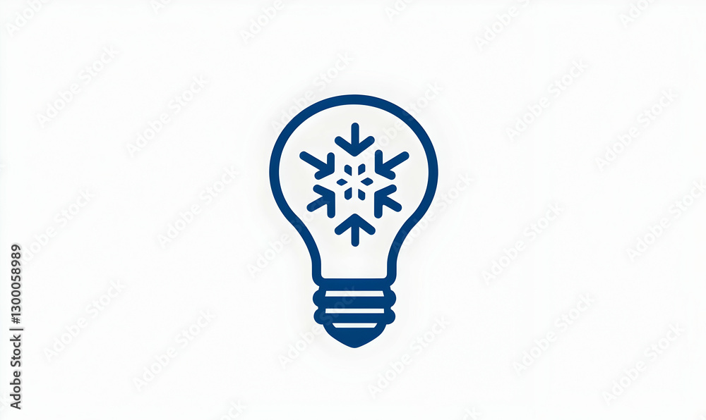 Snowflake Inside a Light Bulb Icon for Winter and Holiday Themes Snowflake Inside a Light Bulb Icon for Winter and Holiday Themes