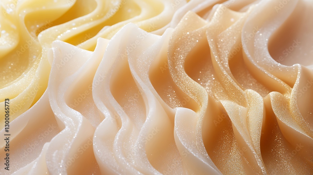 Creamy swirl frosting texture background with glitter, delicate wave pattern and smooth surface Creamy swirl frosting texture background with glitter, delicate wave pattern and smooth surface