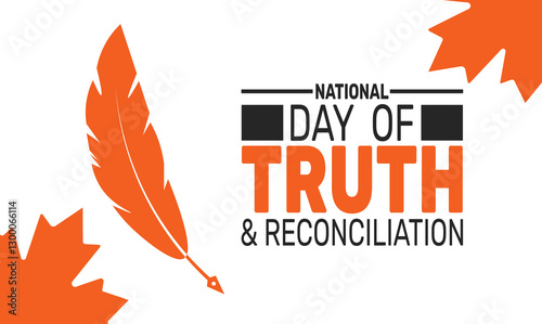 National Day of Truth and Reconciliation.  Holiday concept, suitable for placard, background,Greeting Card, Poster design template with text inscription, standard Social Media Post.