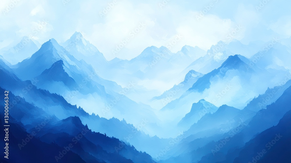 Misty Mountain Valleys in Soft Morning Light Misty Mountain Valleys in Soft Morning Light