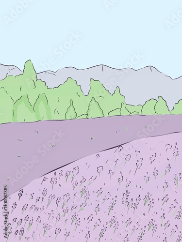landscape with mountains