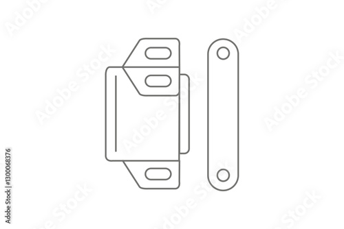 magnetic door catcher, holder , interior door illustrator vector