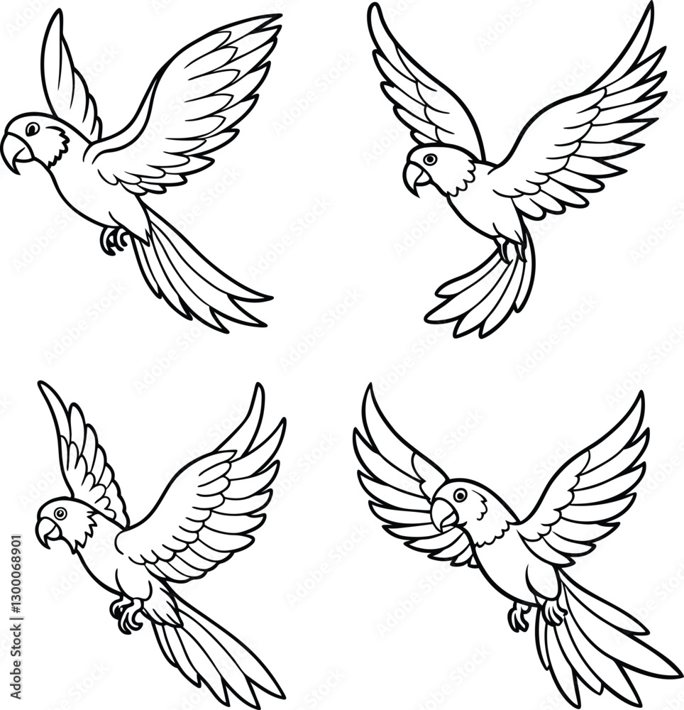 Fototapeta premium set of vector birds