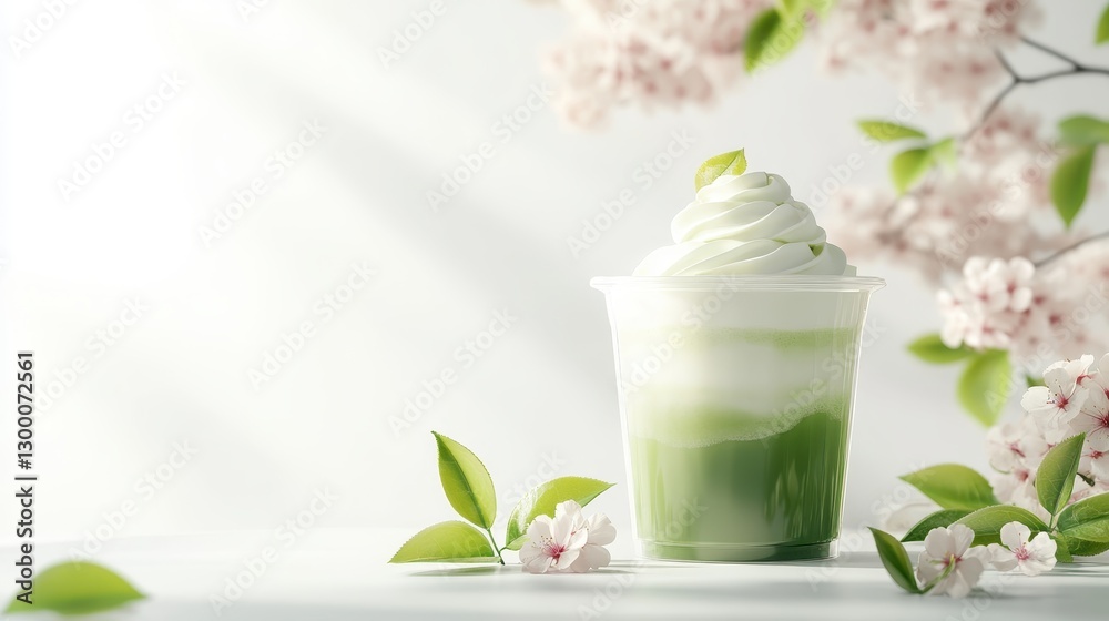 Matcha smoothie and sakura cherry blossom tree,spring season ,drink sweets for banners,Collection of matcha drinks with latte,menu popular japan,cards, flyers,wallpapers,copy space. Matcha smoothie and sakura cherry blossom tree,spring season ,drink sweets for banners,Collection of matcha drinks with latte,menu popular japan,cards, flyers,wallpapers,copy space.