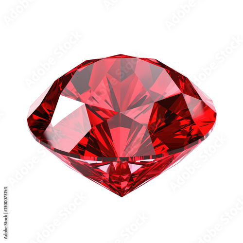 shining red diamond jewel on transparent background